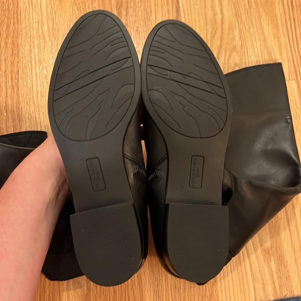 Anne Klein Black Quilted Riding Boots - Picture 5 of 10